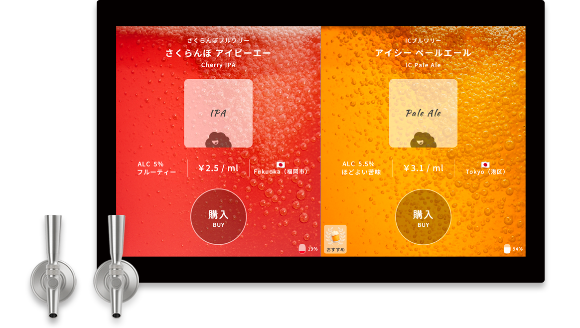 クラフトビール表示のディスプレイ画像